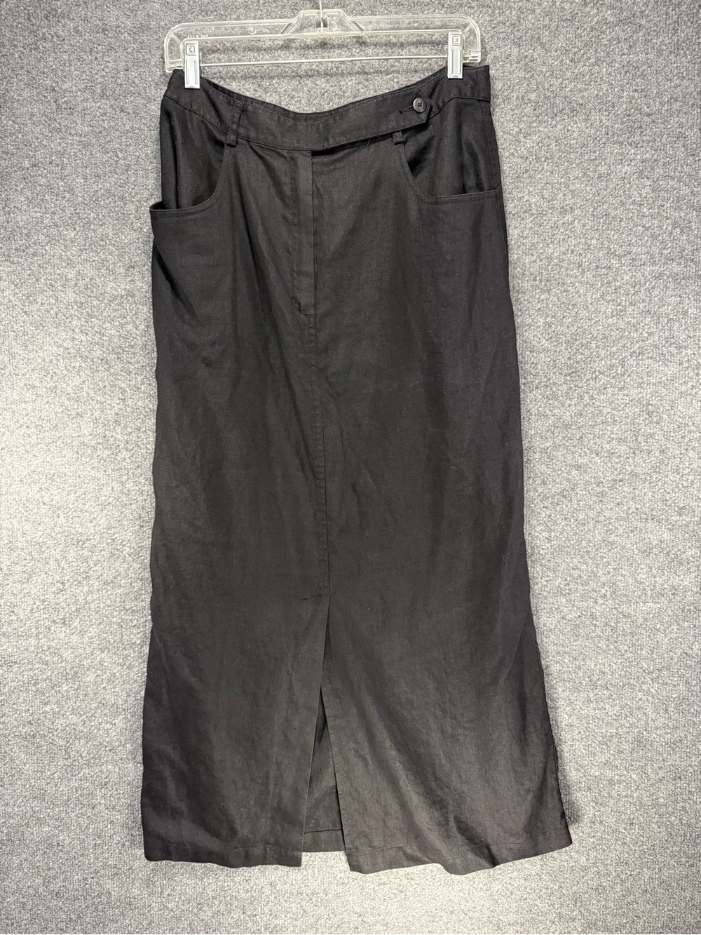 Linen Midi / Maxi Skirt with Front Split Seam - Business work classy Lagenlook